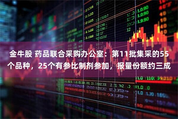 金牛股 药品联合采购办公室：第11批集采的55个品种，25个有参比制剂参加，报量份额约三成