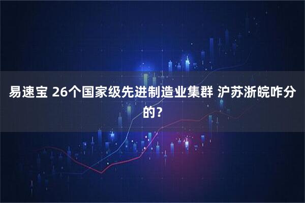 易速宝 26个国家级先进制造业集群 沪苏浙皖咋分的？